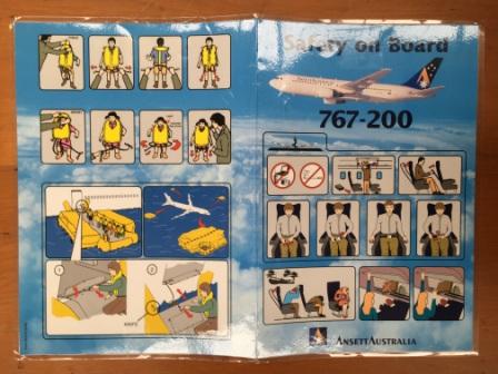 (image for) ANSETT AUSTRALIA SAFETY CARD - B767-200